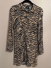 Vici Collection Blouse Dress Animal Print XS