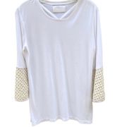 Piper by Townsen Womens size small white casual top with cream knit bell sleeves