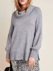 Anthropologie, New Paloma Gray Cowl Neck Balloon Sleeve Tunic Sweater Medium