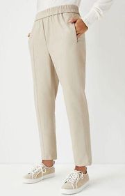 Faux Leather Pull On Ankle Pant Size Medium Tan High Rise