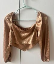 SheIn Shiny Rose Gold Crop Top