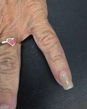New Badgley Pink Heart Gold Ring Simplistic