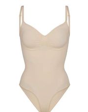 NWOT  Seamless Sculpt Brief Bodysuit Sand Size L