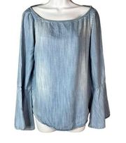 Cloth & Stone Chambray Top With Bell Sleeves Size  Small