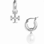 Kira Mismatched Silver Pearl Drop Earrings