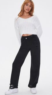 Crisscross high rise jeans