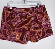 New York & Co Manhattan Chino Paisley Print Shorts Size 10 ~