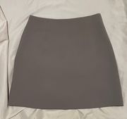 Beige Gray Zippered A-Line Skirt