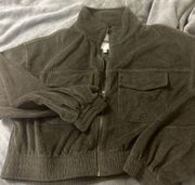 Aerie green cropped jacket/ medium/ preowned