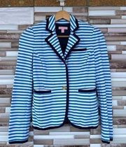 Lilly Pulitzer Malibu Flutter Blue Striped Blazer XS