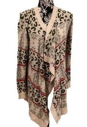 L Love Leopard Print Cardigan Casual Career Workwear Everyday