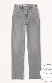 Abercrombie & Fitch  Grey 90s High Rise Straight Jeans