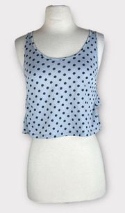 City Streets | Vintage Y2K Blue  Polka Dot Ruffles Crop Top | Small