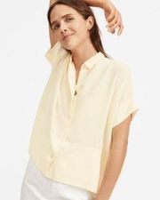 Everlane The Clean 100% Silk Sleeve Square Button Down Boxy Oversized Shirt