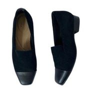 Y2K coquette Clarks black leather suede ballerina loafer 6.5