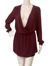 Caché Maroon Casual Open Back Top