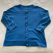 Medium Charter Club Blue 3/4-Sleeve Cardigan with Matching Tank/Shell