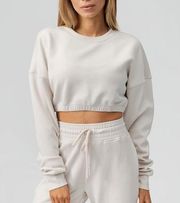 BuffBunny Luxe Long Sleeve Crop Eggshell