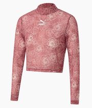 🌙 NEW Puma x Aitana Roses Floral Mesh Long Sleeve Crop Top