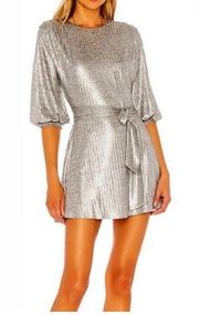 Silver Mini Dress With Tie