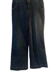 Pre Owned Women’s Style & Co 3 Button Wide Leg Jeans Sz 10 Hippie Vibe