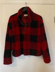 Thread+Supply Sherpa Plaid Quarter Zip