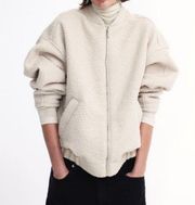 Oversized Teddy Fleece Bomber Jacket