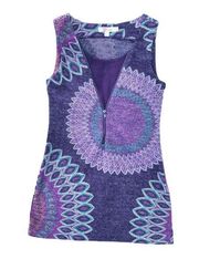 Aryeh Purple Bohemian Abstract Mandala Tank Top