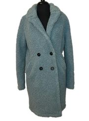 Outerwear Longline Baby Blue Shacket Teddy Coat