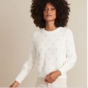 Marine Layer Arielle Sweater Cream with Rose Gold Metallic Polka Dots XS