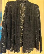 EUC- INC black lace jacket-size L