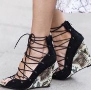 zara snakeskin wedges