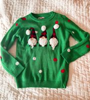 ! By Newtark Green Gnome Ugly Christmas Sweater Size XS