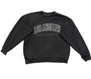 Brandy Melville John Galt Women's One Size Oversized Dark Gray Los Angeles Crewneck Sweatshirt