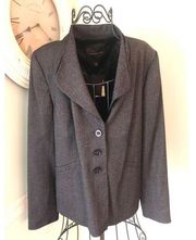 Classiques Entier Black Flecked Women's Blazer Lined size 12 3 Button $298