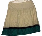 The Limited‎ Sz 6 tan skirt medium m a-line white blue mini EUC 183701