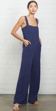 Rachel Pally Blue Linen Alda Jumpsuit Size small