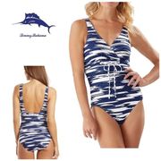 Tommy Bahama v-neck blue swimsuit. New