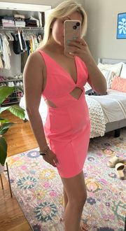 Pink Mini Dress w/ Cut Outs