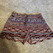 BeBop Juniors Small Black Tribal Aztec Shorts