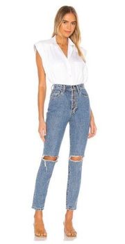 NWT WEWOREWHAT X REVOLVE The Danielle High Rise Vintage Straight Jeans