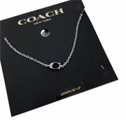 NEW Coach Signature logo chain necklace silver length 32" +2