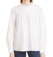 Rails Womens M Ariana Ruffle Pleat Organic Cotton Blend Blouse NEW