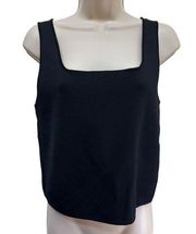 House of Harlow 1960 black Ribbed square neck sleeveless tank top