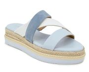 Splendid Fara French Blue Leather & Suede Strappy Espadrille Sandals Slides Sz 6