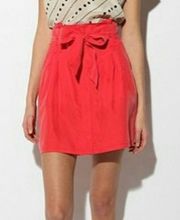 Kimchi Blue Red Paper Bag BowTie Mini Skirt Size 8