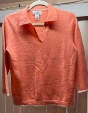 BLOOMINGDALES SUTTON STUDIO ORANGE CASHMERE SWEATER SIZE M