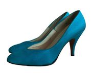 Vintage 60s Chandlers Women's French Room Original Pump Heel Blue 7.5AA