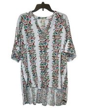 Matilda Jane Women’s Tunic Top Our Atlas Kimono Ruffle Boho Floral Print Large