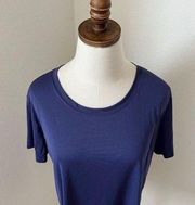 Alo T-shirt Women L Blue Short Sleeve‎ athletic wear crew neck EUC